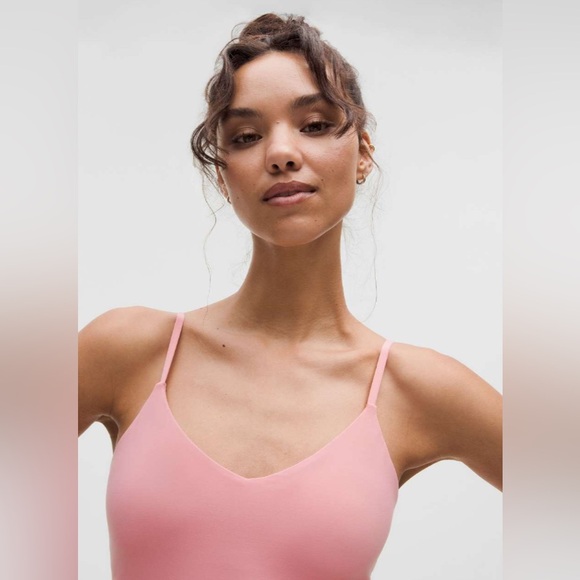 (#96)LULULEMON Align Cropped Cami Tank Top Light Support, A/B Cup Pink Tide - Picture 6 of 7